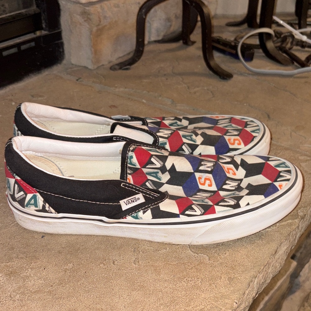 Vans Classic Slip-On Geometric Multi-Color Sneakers